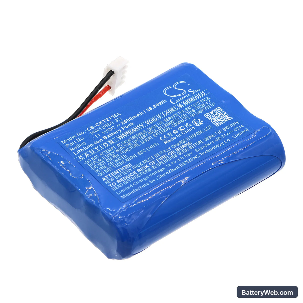 Clarke-Tech CT 2013 Replacement Battery, 11.1V, 2600mAh, Li-ion 1