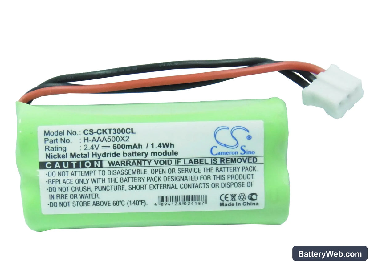 GP Replacement Battery, 2.4V, 600mAh, Ni-MH 5