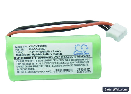GP Replacement Battery, 2.4V, 600mAh, Ni-MH 5
