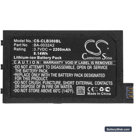CipherLab CP30 Replacement Battery, 3.7V, 2200mAh, Li-ion 3