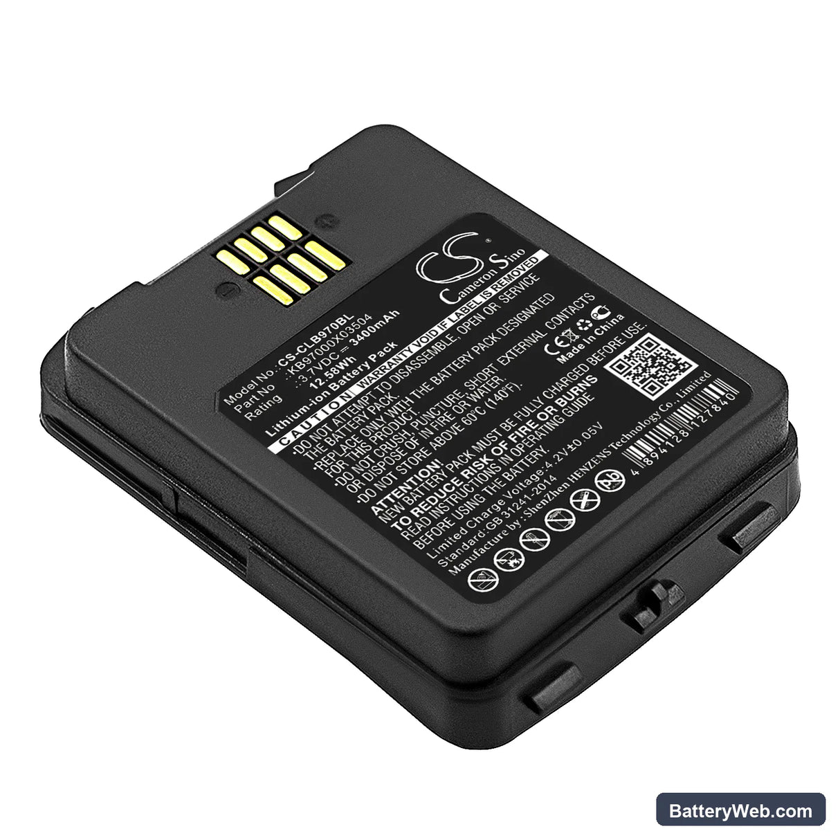 CipherLab 9700 Replacement Battery, 3.7V, 3400mAh, Li-ion 1