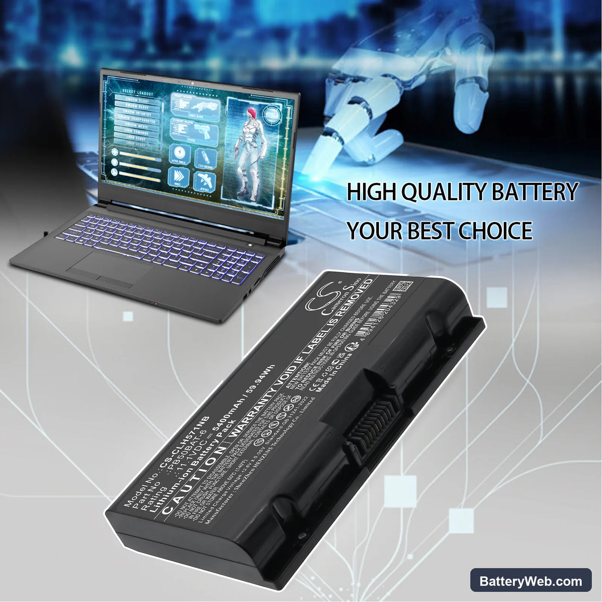 Powerspec Powerspec 1520 Replacement Battery, 11.1V, 5400mAh, Li-ion 6
