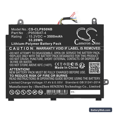 Sager NP8953 Replacement Battery, 15.2V, 3500mAh, Li-Polymer 3