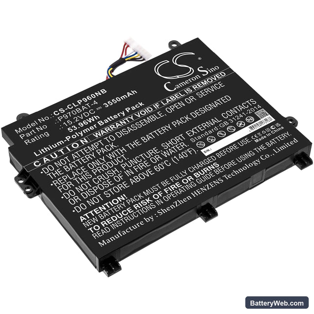 Clevo P960EN-K Replacement Battery, 15.2V, 3550mAh, Li-Polymer 1