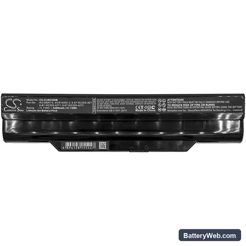Sager NP7339 Replacement Battery, 11.1V, 5200mAh, Li-ion 3