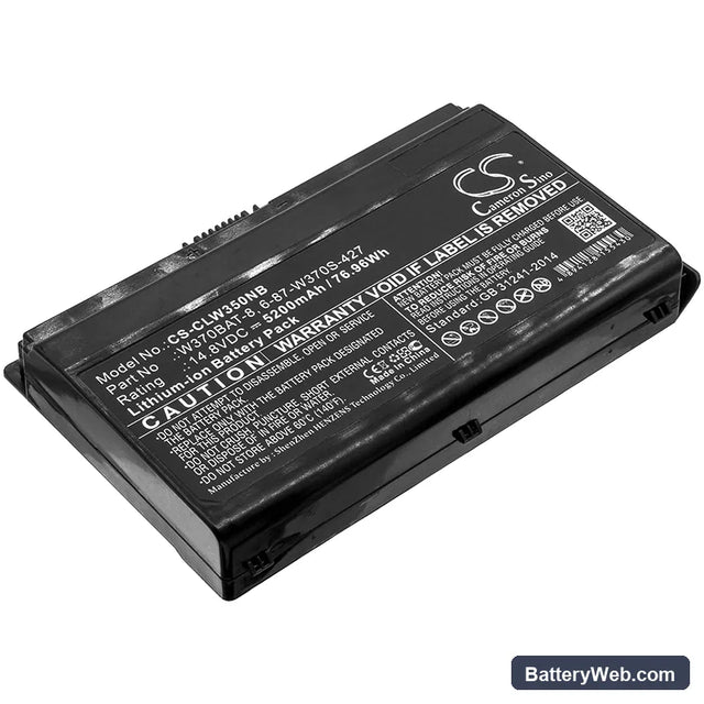 Sager 7358 Replacement Battery, 14.8V, 5200mAh, Li-ion 1