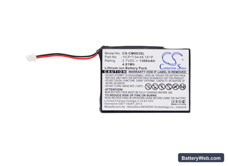 Custom Battery Pack Replacement Battery, 3.7V, 1300mAh, Li-ion 5