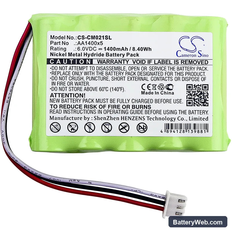 Custom Battery Pack Replacement Battery, 6V, 1400mAh, Ni-MH 3