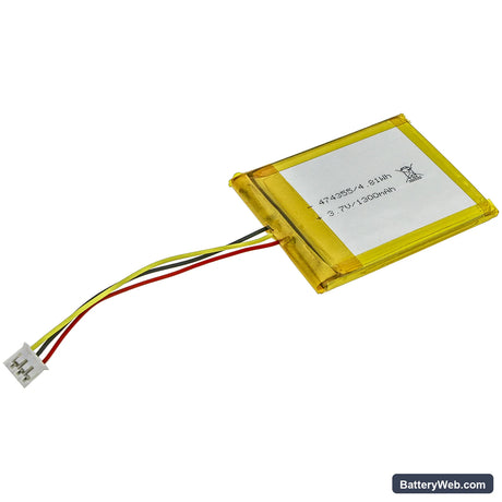 Custom Battery Pack Replacement Battery, 3.7V, 1300mAh, Li-Polymer 1