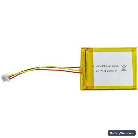 Custom Battery Pack Replacement Battery, 3.7V, 1300mAh, Li-Polymer 3