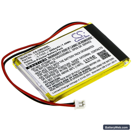 Custom Battery Pack Replacement Battery, 3.7V, 2000mAh, Li-Polymer 1