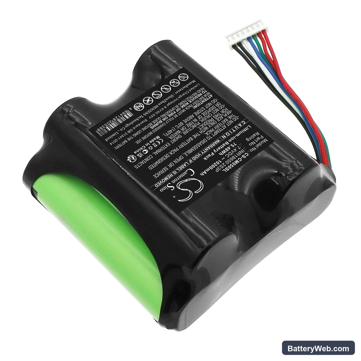 Custom Battery Pack Replacement Battery, 7.4V, 10200mAh, Li-ion 2