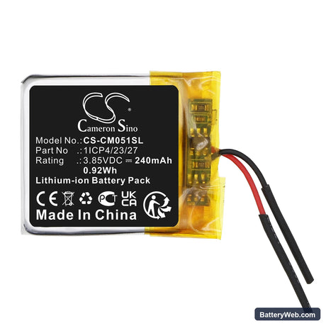 Custom Battery Pack Replacement Battery, 3.85V, 240mAh, Li-Polymer 3