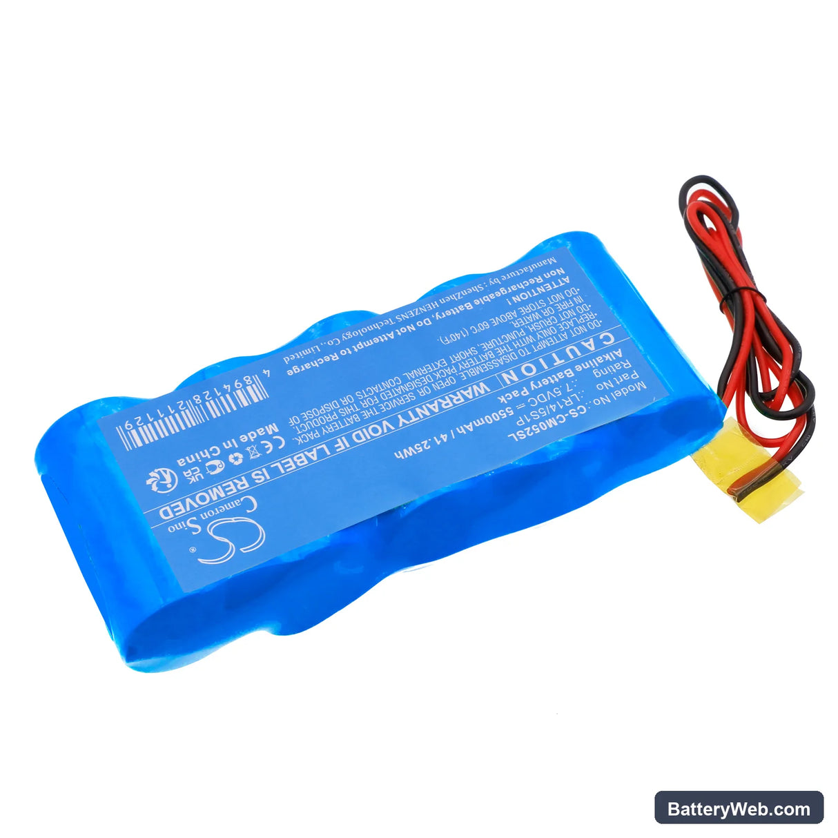 Custom Battery Pack Replacement Battery, 7.5V, 5500mAh, Alkaline 2