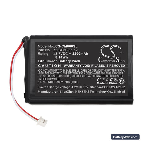 Custom Battery Pack Replacement Battery, 3.7V, 2200mAh, Li-ion 3