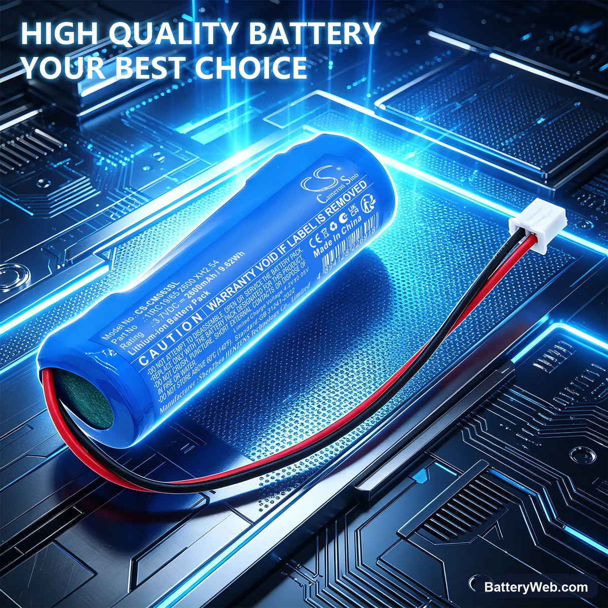 Battery Pack Replacement Battery, 3.7V, 2600mAh, Li-ion 6