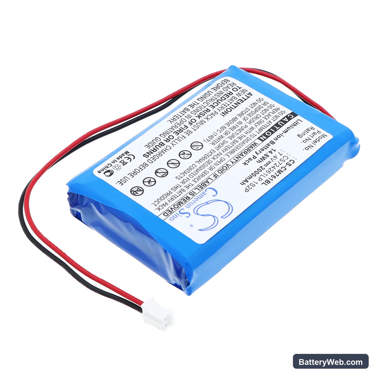 Olympia CM75 Replacement Battery, 7.4V, 2000mAh, Li-Polymer 2