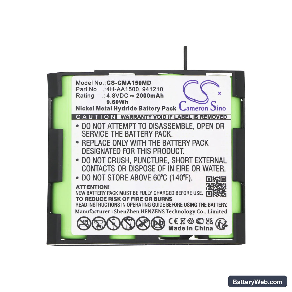 Compex Mi Replacement Battery, 4.8V, 2000mAh, Ni-MH 5