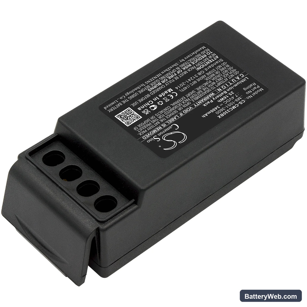 Cavotec MC3300 Replacement Battery, 7.4V, 3400mAh, Li-ion 2