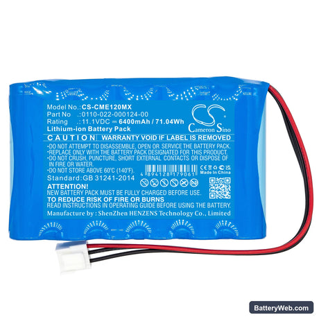 COMEN CM-1200A ECG Replacement Battery, 11.1V, 6400mAh, Li-ion 3