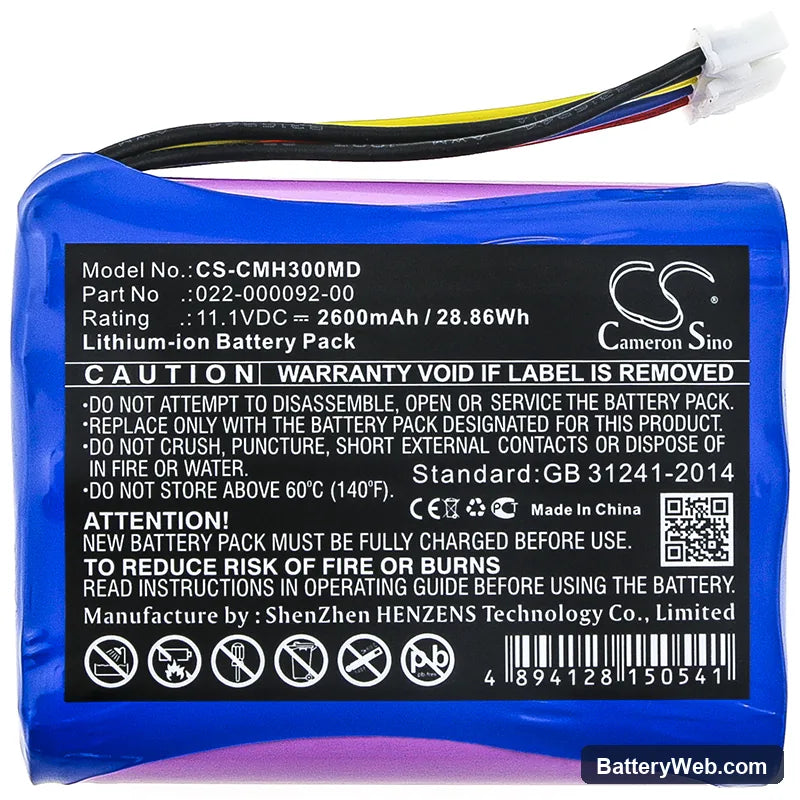 COMEN H3 Replacement Battery, 11.1V, 2600mAh, Li-ion 3