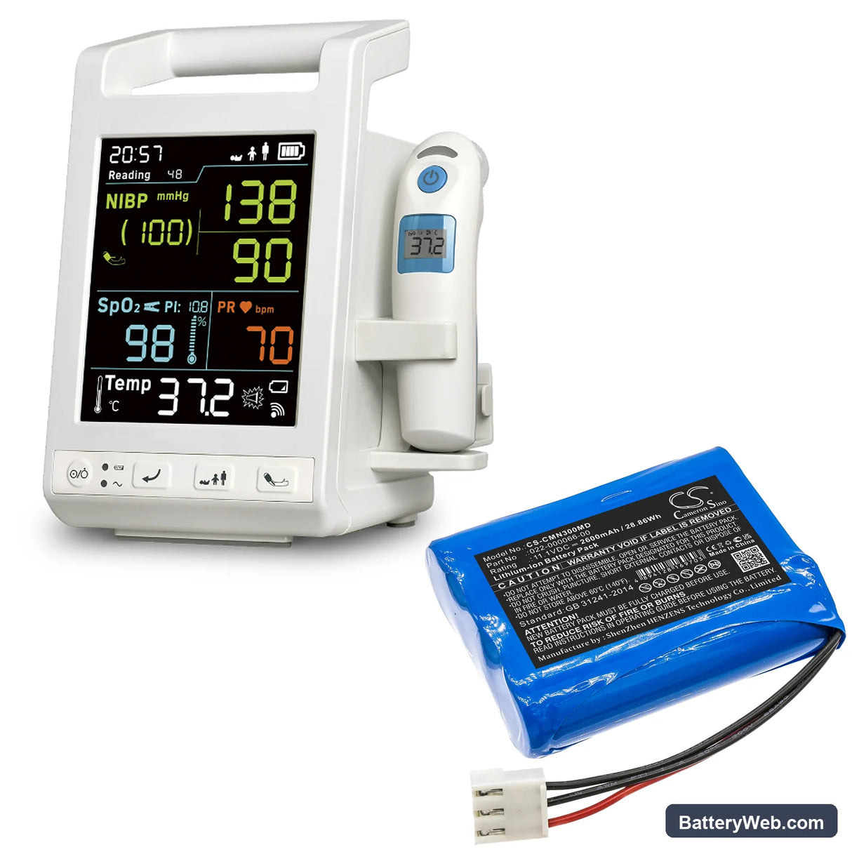 COMEN NC3 Replacement Battery, 11.1V, 2600mAh, Li-ion 6