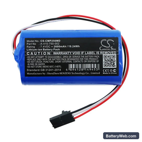 COSMED Pony FX NTA2531 Replacement Battery, 7.4V, 2600mAh, Li-ion 3