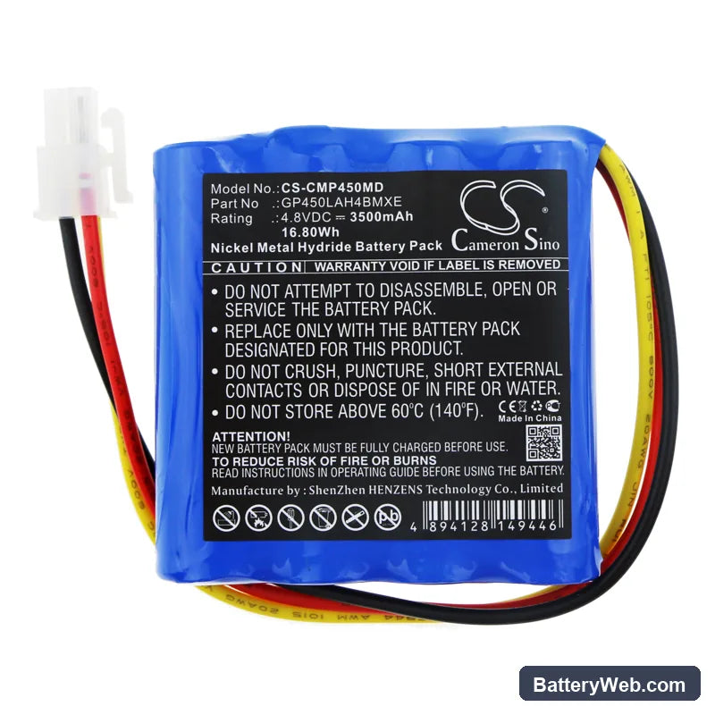 COSMED Pony FX Replacement Battery, 4.8V, 3500mAh, Ni-MH 3