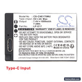 Canon EOS Kiss X8i Replacement Battery, 7.4V, 1000mAh, Li-ion 5