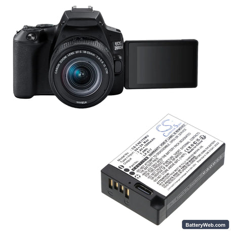 Canon EOS Kiss X8i Replacement Battery, 7.4V, 1000mAh, Li-ion 6