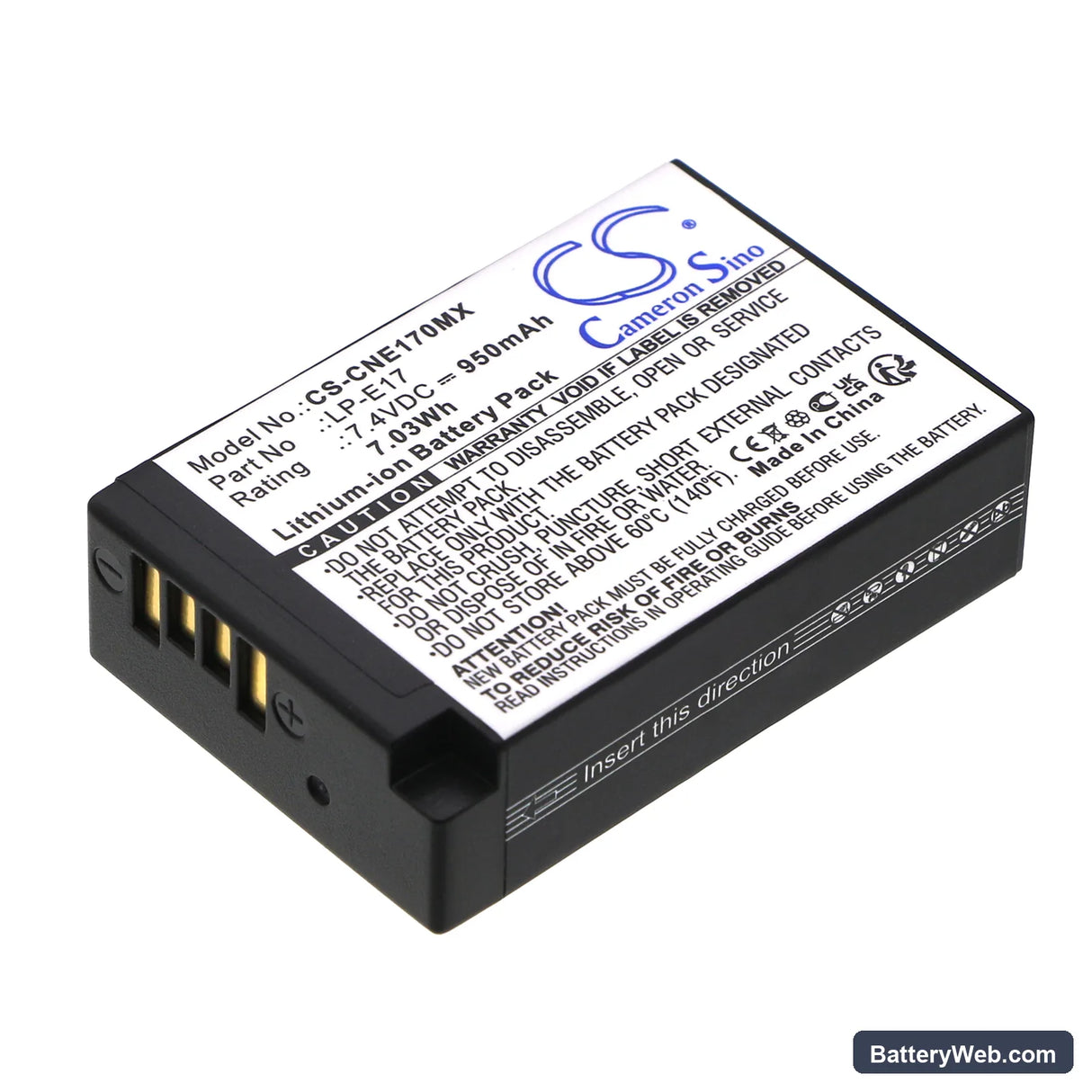 Saramonic VmicLink5 RX+ Replacement Battery, 7.4V, 950mAh, Li-ion 1