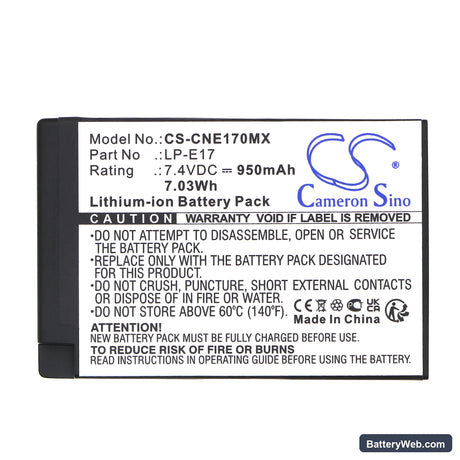 Saramonic VmicLink5 RX+ Replacement Battery, 7.4V, 950mAh, Li-ion 5