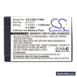 Canon EOS Kiss X8i Replacement Battery, 7.4V, 1100mAh, Li-ion 3