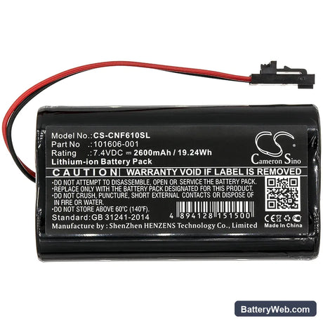 ComSonics QAM Sniffer Replacement Battery, 7.4V, 2600mAh, Li-ion 3