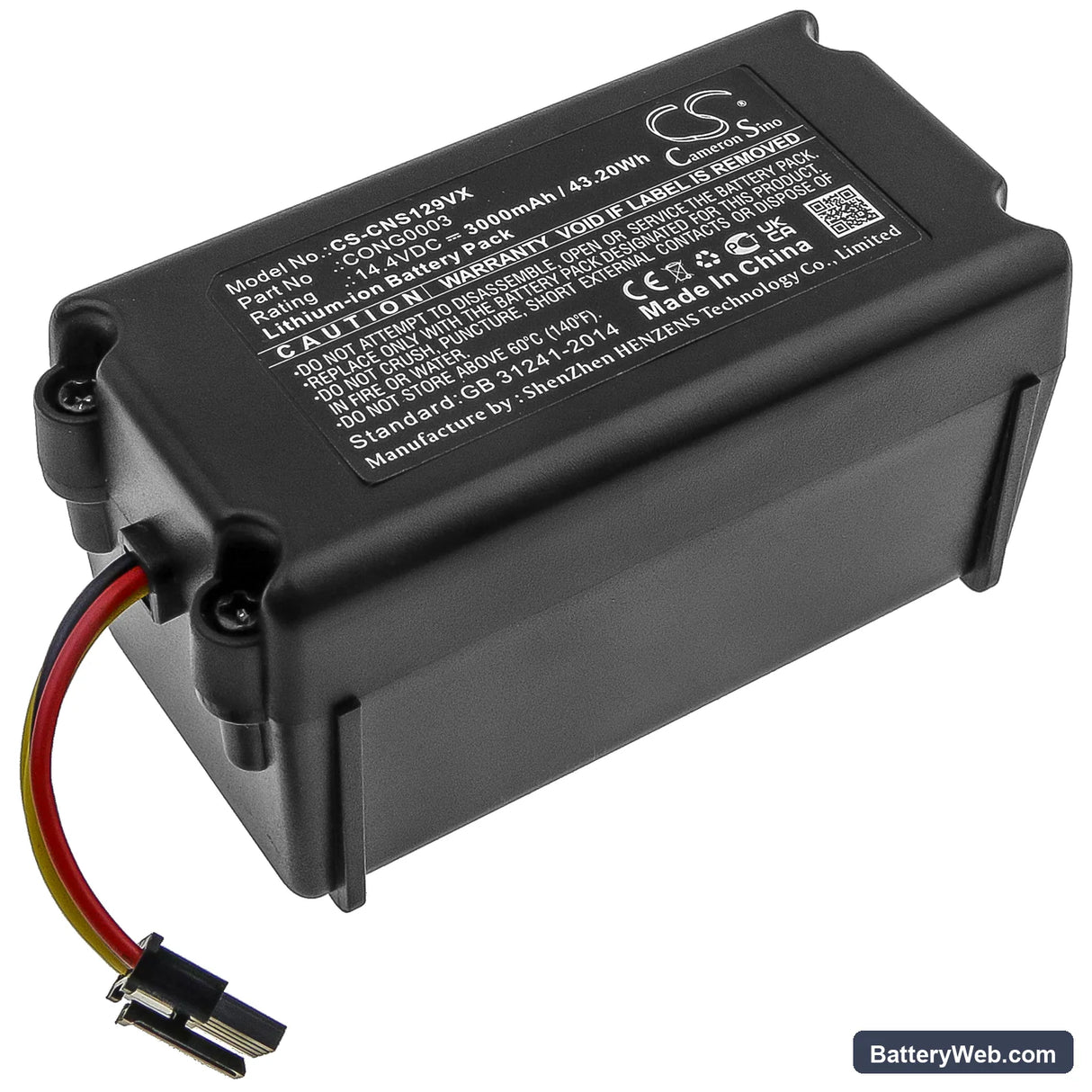 Proscenic 790T Replacement Battery, 14.4V, 3000mAh, Li-ion 1