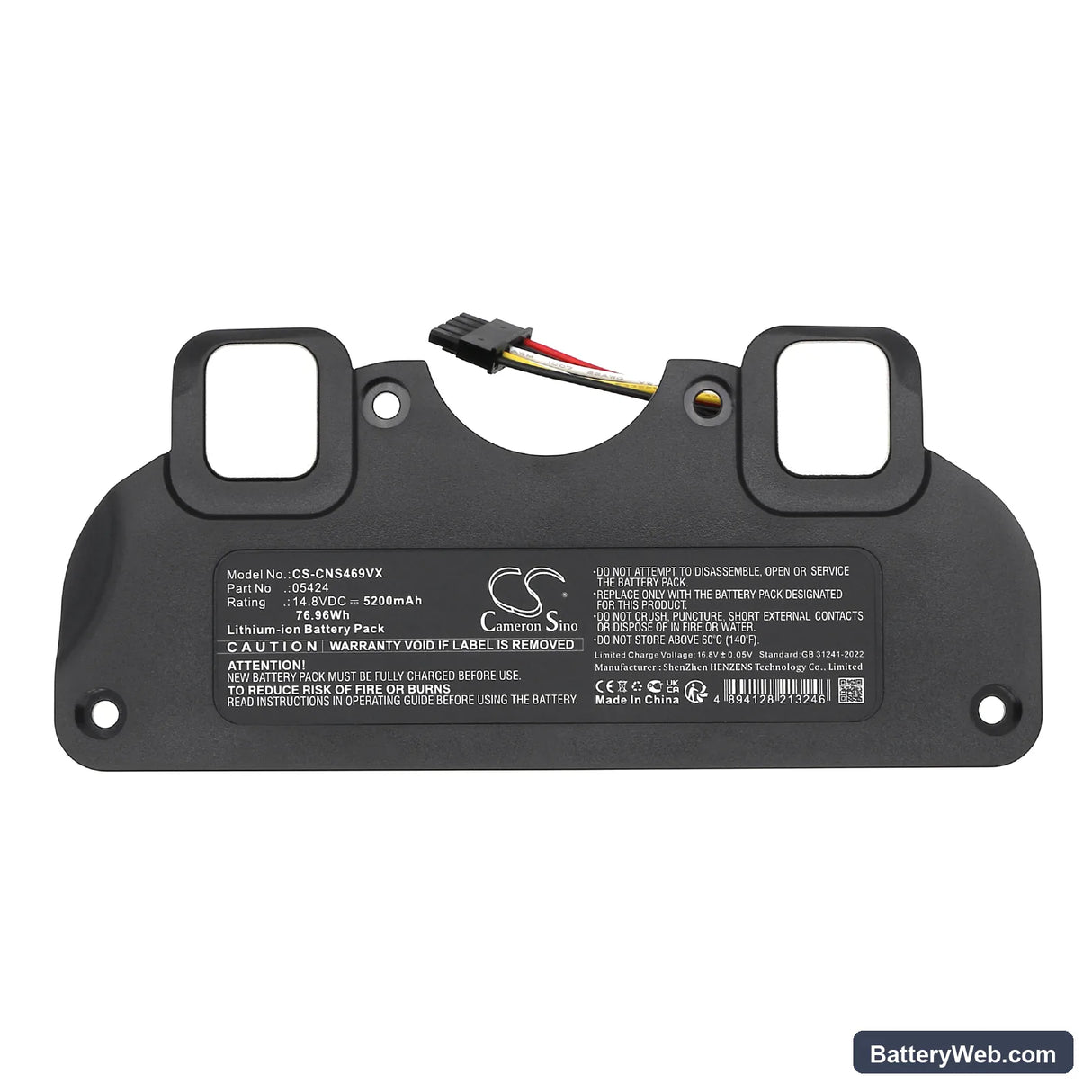 Cecotec Conga 4090 Replacement Battery, 14.8V, 5200mAh, Li-ion 5