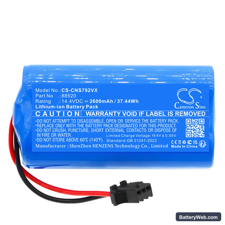 OKP Life K2P Replacement Battery, 14.4V, 2600mAh, Li-ion 3
