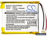 Codio K8 Replacement Battery, 3.8V, 450mAh, Li-Polymer 5
