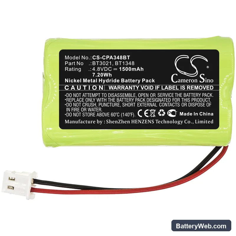 Commpact Secuself Control Panel Replacement Battery, 4.8V, 1500mAh, Ni-MH 3