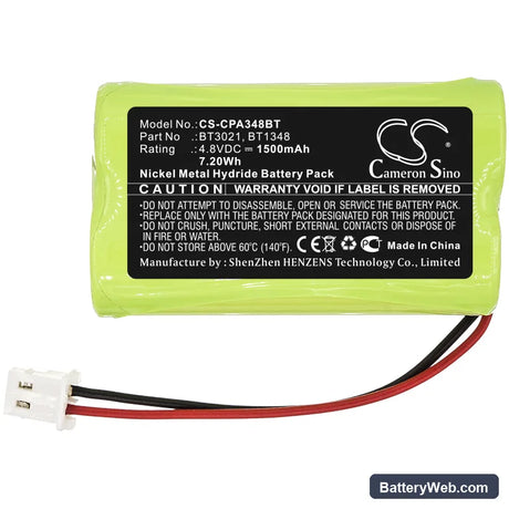 Commpact Secuself Control Panel Replacement Battery, 4.8V, 1500mAh, Ni-MH 3