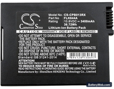 Pegatron DPQ3925 Replacement Battery, 10.8V, 3400mAh, Li-ion 5