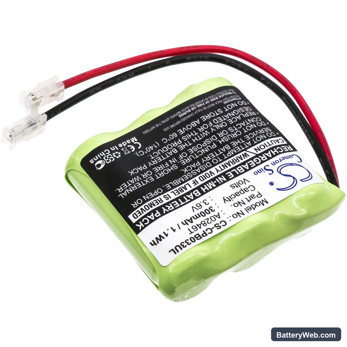 Universal 2/3AAA x 3 Replacement Battery, 3.6V, 300mAh, Ni-MH 2