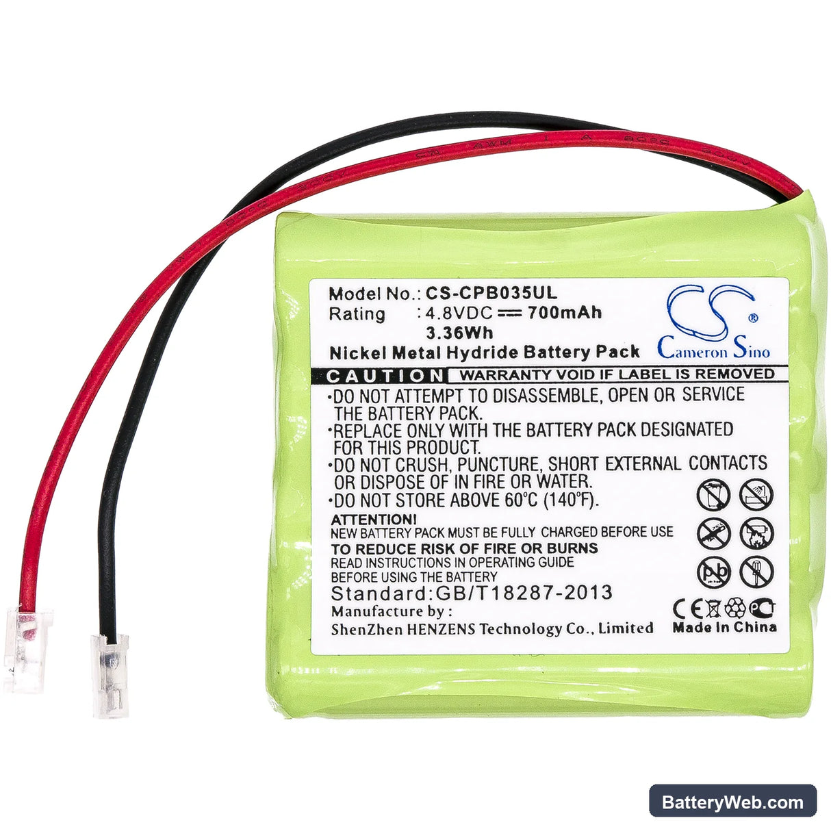 Universel AAA x 4 Replacement Battery, 4.8V, 700mAh, Ni-MH 3