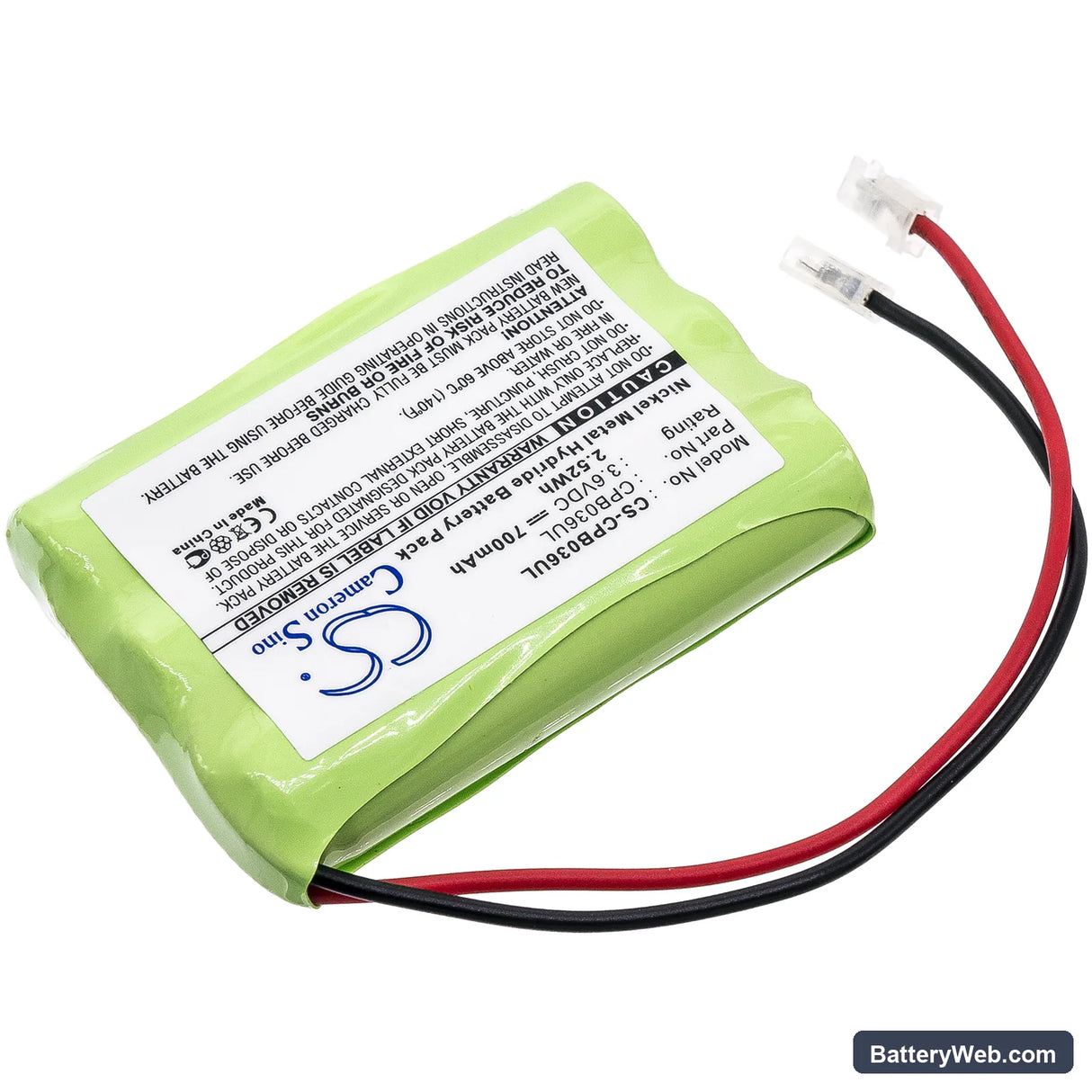 GP Replacement Battery, 3.6V, 700mAh, Ni-MH 2