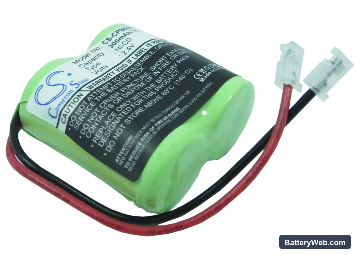 Universal 2/3AA x 2 Replacement Battery, 2.4V, 300mAh, Ni-CD 1