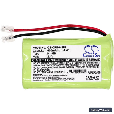 Universal AA x 2 Replacement Battery, 2.4V, 600mAh, Ni-MH 3