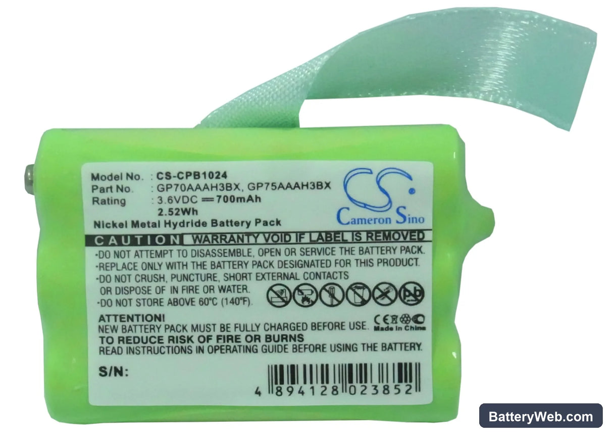 GP Replacement Battery, 3.6V, 700mAh, Ni-MH 4