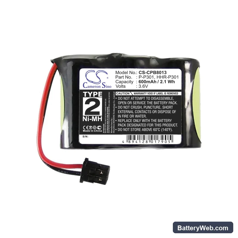 Quasar QT2000 Replacement Battery, 3.6V, 600mAh, Ni-MH 4