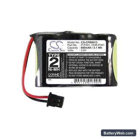 Quasar QT2000 Replacement Battery, 3.6V, 600mAh, Ni-MH 4