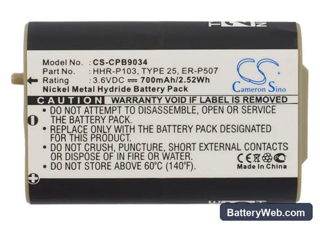 GE TL-2613 Replacement Battery, 3.6V, 700mAh, Ni-MH 6